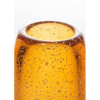 ホワイエ 花瓶 DGティアドロップベース ガラス 直径7×高さ10cm ブラウン 413807 1個（直送品）