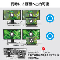 ドッキングステーション タイプC ハブ 10in1 USB-C PD 100W シルバー DST-101BPSV エレコム 1個（直送品）