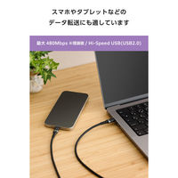 タイプCケーブル 240W PD EPR USB  1m やわらかシリコン 黒 MPA-CCECPSS10BK エレコム 1個（直送品）