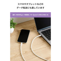 タイプCケーブル 240W PD EPR USB  1m やわらかシリコン 白 MPA-CCECPSS10WH エレコム 1個（直送品）