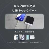 オウルテック 5000mAhPD20W USB-Cワイヤレス充電対応モバイルバッテリー OEC-LPB5023MG-BK 1個（直送品）