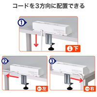 朝日電器 延長コード 耐雷 集中スイッチ付き デスク用 4個口/2m PD20W ホワイト WLS-DS4222SUC(W) 1個（直送品）