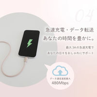 オウルテック シースルー素材 USB-A to USB-C シリコンケーブル ミニョン OWL-CBS1MINAC12-BL 1個（直送品）