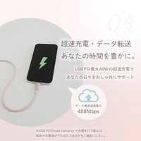 オウルテック シースルー素材 USB-C to シリコンケーブル ミニョン OWL-CBS1MINCC12-BE 1個（直送品）