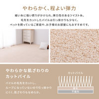 萩原 アース防ダニ・防虫効果のある国産高機能カーペット スティーマ 江戸間8帖 アイボリー 600001180 1枚（直送品）