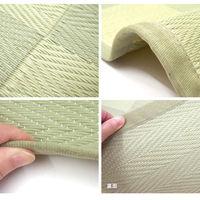 萩原 丸洗いできる抗菌機能付きい草風カーペット 倉間 江戸間6畳 261cm×352cm グリーン 81947360 1枚