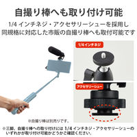 ガンマイク 4極ミニプラグ接続 超指向性 1/4インチネジ対応 ウインドスクリーン付 HS-MC10BK 1個 エレコム