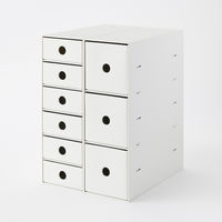 無印良品 ポリプロピレン小物収納ボックス3段 A4タテ ホワイトグレー 約幅11×奥行24.5×高さ32cm 良品計画