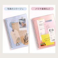 いろは出版 PiN リングノート A5 3mm方眼 硬質クリアケース付き ブルー GPN-02 1セット(2冊)（直送品）
