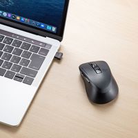 サンワサプライ 静音ワイヤレスType-CブルーLEDマウス(5ボタン・ブラック) MA-WBLC153BK 1個