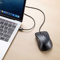 サンワサプライ 有線Type-CブルーLEDマウス(5ボタン・ブラック・静音タイプ) MA-BLC156BK 1個（直送品）