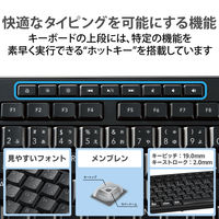 エレコム フルキーボード/有線/静音設計/抗菌/ブラック TK-FCM114SKBK 1個（直送品）
