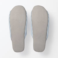 無印良品 綿サッカー織 履き心地やわらか足なりスリッパ Ｍ ２２．５～２５ｃｍ用 ブルー 良品計画