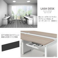 【軒先渡し】LASHデスク フォーレッグホール脚 幅4000×奥行1400×高さ720mm ダークアッシュ天板/ホワイト脚 1台（直送品）