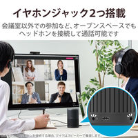 会議用 スピーカーフォン 有線 USB-A Web会議用 4～6人 360度全方向集音 HS-SP02M2BK エレコム 1個（直送品）