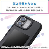iPhone17 ケース 背面ディスプレイ搭載 高解像度 推し活 ブラック PM-A25AEINK01BK エレコム 1個（直送品）
