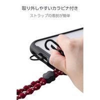 スマホショルダーストラップ 肩掛け 全機種対応 落下・紛失防止 バーガンディー P-STSDH1FLSTBD エレコム 1個（直送品）