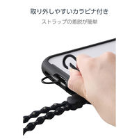 スマホショルダーストラップ 肩掛け 全機種対応 落下・紛失防止 軽量 ブラック P-STSDH1FLSTBK エレコム 1個（直送品）