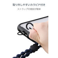 スマホショルダーストラップ 肩掛け 全機種対応 落下・紛失防止 軽量 ネイビー P-STSDH1FLRENV エレコム 1個（直送品）