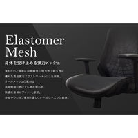 Netforce ウェルビー メッシュ オフィスチェア 肘付き ヘッドレスト付き ブラックフレーム ブラック 1脚（直送品）