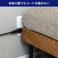 朝日電器 電源タップ スペースアダプタ L型 横型 黒 A-371B(BK) 1個（直送品）