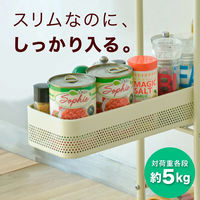 ディーエーピーネットワーク スリム収納ラック 幅16~23.7cm 隙間収納 高さ96cm monowa076_WH 1台（直送品）