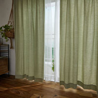 スミノエ コルネ セミオーダー カーテン ピンヘッド 1200×2000mm グリーン １セット(2枚入)（直送品）