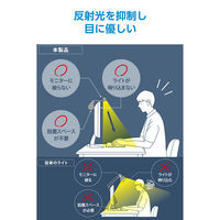 モニターライト 掛け式 45cm 反射を抑える 高演色Ra93 明るさ10段階 DEWML03BK エレコム 1個（直送品）