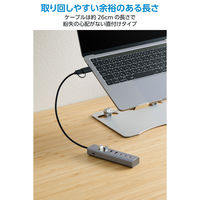 USBハブ USB-A×4 USB-C×3 USB 5Gbps セルフパワー・バスパワー U3HC-T070SV エレコム 1個（直送品）
