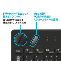 ナカバヤシ 無線 トラックボール搭載キーボード ブラック FKB-R252BK 1個（直送品）