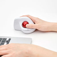 ナカバヤシ 無線静音 エルゴノミクストラックボールマウス 5ボタン 光学式 ホワイト MUS-TRKF248W 1個（直送品）