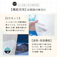 サンローズ 4枚組 カーテン レースカーテンセット レイトン 1000×1000mm ライトベージュ 1セット(4枚入)（直送品）