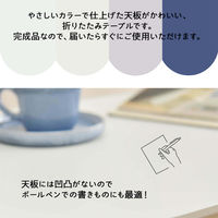 タマリビング スモーキー 折り畳みテーブル 幅900×奥行500×高さ330mm ホワイトベージュ 1台（直送品）