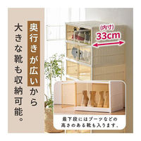 大河商事 シューズボックス クリア Mサイズ 6段 折り畳み式 monowa061_M 1台（直送品）