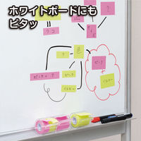 ヤマト メモック ロールテープ 強粘着 蛍光紙 50mm幅 10m カッター付き ローズ PRK-50CH-RO 1セット(2個)（直送品）