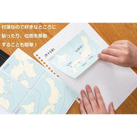 学研ステイフル QuizKnock クイズノック 地図付箋 世界 12枚×4柄入 黄 M06825 1セット(1個×2)（直送品）