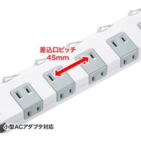 延長コード 電源タップ 1m 2P（ピン） 10個口 スイッチ ホワイト TAP-SP2110SW-1 サンワサプライ 1個