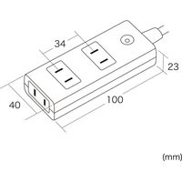 延長コード 電源タップ 2m 2P（ピン） 3個口 マグネット ホワイト TAP-SP2113MG-2WN サンワサプライ 1個