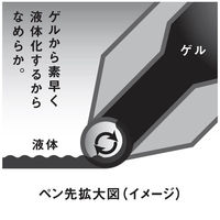ぺんてる ゲルインクボールペン エナージェル 0.5mmニードルチップ 黒 ノック式 ブルー軸 BLN75-A 1本（わけあり品）