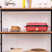 ライフオンプロダクツ PRISMATE（プリズメイト） スリムホットプレート PR-SK035-RD レッド 楽しく使えるレシピブック付