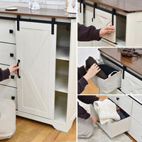 【軒先渡し】B.Bファニシング house スライドドア付きチェスト3段Farm ワイドタイプ ダークブラウン 1台（直送品）