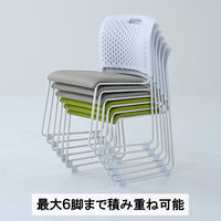 キャスター付き ネスティングチェア 4脚組 ミーティングチェア 平行スタッキング CKNC-C59(BK/BK)*4 1セット（直送品）