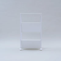 YAMAZEN ファイルワゴン 収納ラック 2段 上棚付き 木製棚 A4対応 キャスター付き MFRW-W2T(EWH/MWH) 1台（直送品）