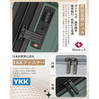 スーツケース 拡張機能・HINOMOTO超静音キャスター【NT-XB0502】 NT-XB0502 ミッドナイトグリーン M 1台（直送品）