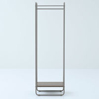 YAMAZEN ハンガーラック 上下棚付き 幅51×奥行30.5×高さ161cm 耐荷重25kg GHR-50(DOK/MGG) 1台（直送品）