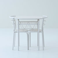 YAMAZEN ダイニング 3点セット テーブル&チェア 収納棚付き 省スペース コンパクト BDS-3(WW/MWH) 1セット（直送品）