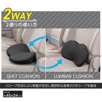 BONFORM クッション 姿勢調整クッション 450×240mm ブラック 背・座兼用 5232-09BK 1個（直送品）