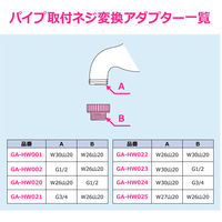 カクダイ 吐水パイプ変換アダプター GA-HW025 1個（直送品）