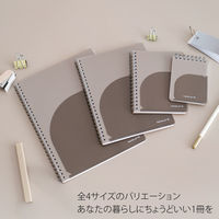 日本ノート ノート リングノート パペルール A6 7mm罫 60枚 グレー PT111GR 1冊