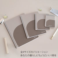 日本ノート ノート リングノート メモ パペルール A7 6mm罫 60枚 グレー E982GR 1冊